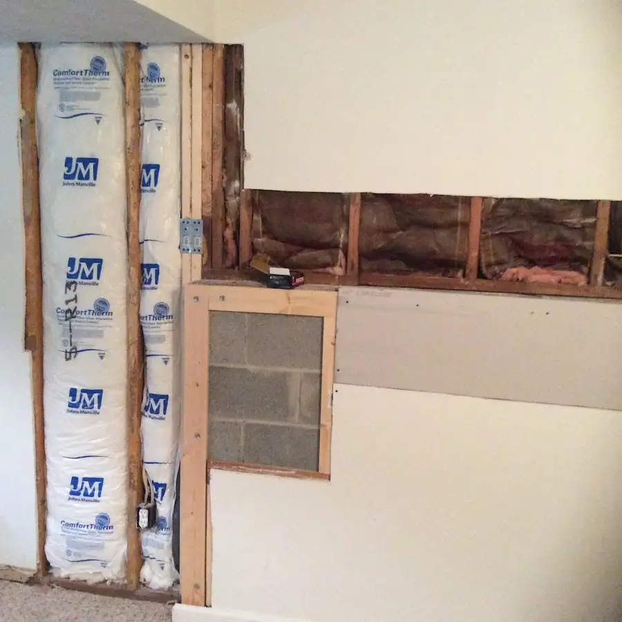 Wall insulation replacement during Basement Flood Cleanup in Sayre